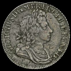 1723 George I Early Milled Silver SSC Shilling Obverse