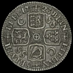 1723 George I Early Milled Silver SSC Shilling Reverse