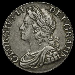 1741 George II Early Milled Silver Shilling Obverse
