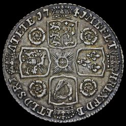 1741 George II Early Milled Silver Shilling Reverse