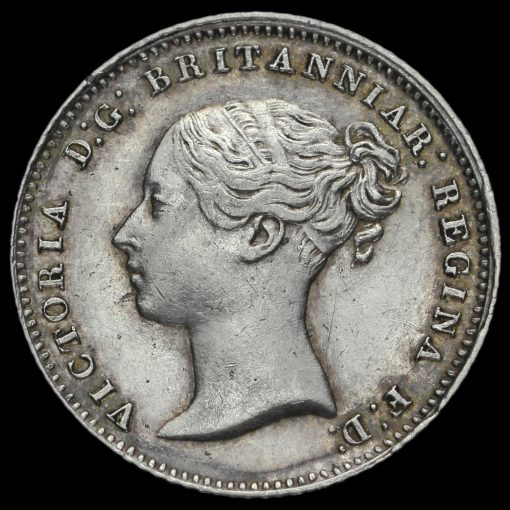 1842 Queen Victoria Young Head Silver Fourpence / Groat Obverse