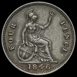 1846 Queen Victoria Silver Fourpence / Groat Reverse