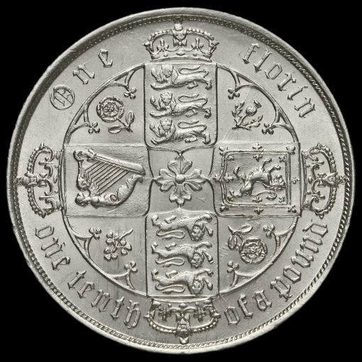 1883 Queen Victoria Gothic Florin Reverse