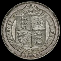 1888 Queen Victoria Jubilee Head Silver Shilling Reverse