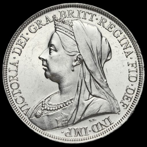 1897 Queen Victoria Veiled Head Silver LX Crown Obverse