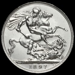 1897 Queen Victoria Veiled Head Silver LX Crown Reverse