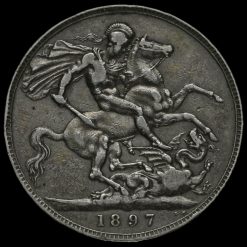1897 Queen Victoria Veiled Head Silver LX Crown Reverse