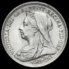 1900 Queen Victoria Veiled Head Silver Threepence Obverse