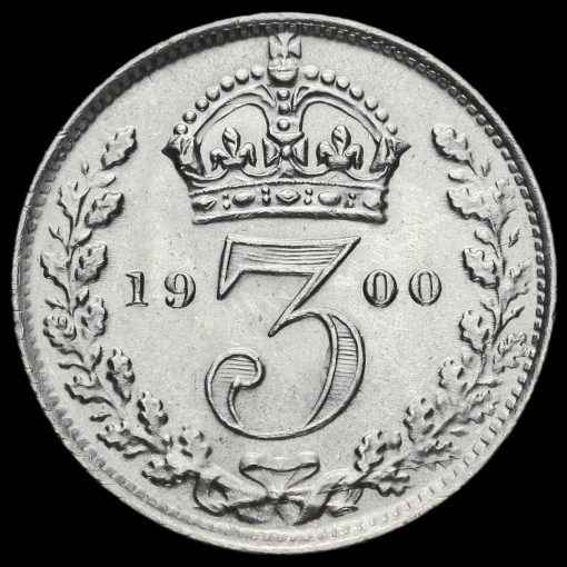 1900 Queen Victoria Veiled Head Silver Threepence Reverse