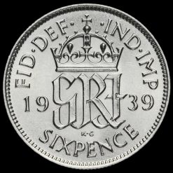 1939 George VI Silver Sixpence Reverse