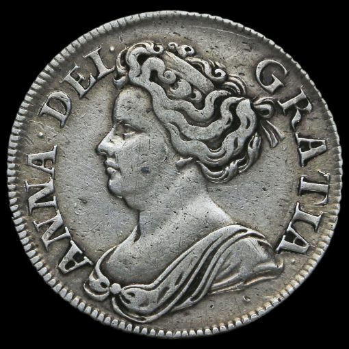 1711 Queen Anne Early Milled Silver Shilling Obverse