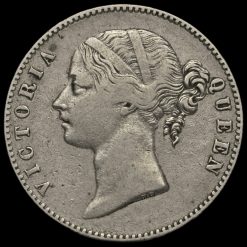 British India 1840 Queen Victoria One Rupee Obverse