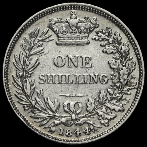 1844 Queen Victoria Young Head Silver Shilling Reverse