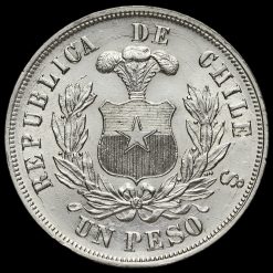 Chile 1879 Un Peso Reverse