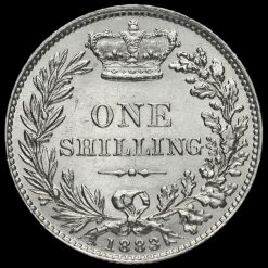 1883 Queen Victoria Young Head Silver Shilling Reverse