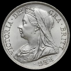 1898 Queen Victoria Veiled Head Silver Half Crown Obverse