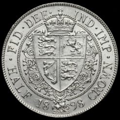 1898 Queen Victoria Veiled Head Silver Half Crown Reverse