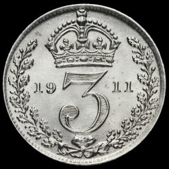 1911 George V Silver Threepence Reverse