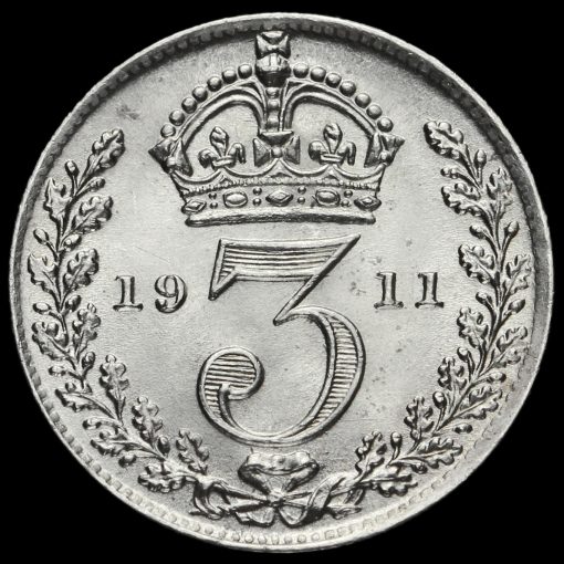 1911 George V Silver Threepence Reverse