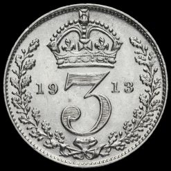 1913 George V Silver Threepence Reverse