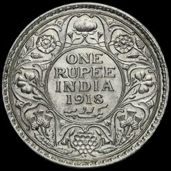 British India 1918 George V One Rupee Reverse