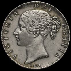 1844 Queen Victoria Young Head Silver Crown Obverse