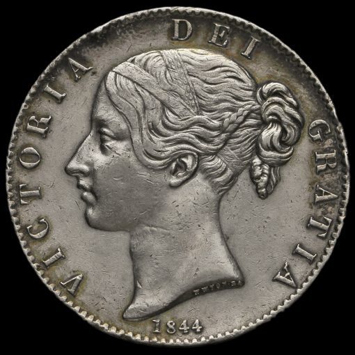 1844 Queen Victoria Young Head Silver Crown Obverse