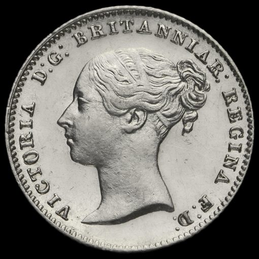 1851 Queen Victoria Young Head Silver Fourpence / Groat Obverse