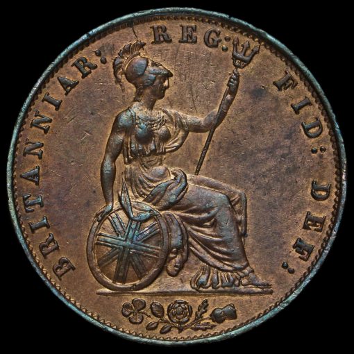 1854 Queen Victoria Young Head Copper Halfpenny Reverse