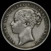 1877 Queen Victoria Young Head Silver Shilling Obverse