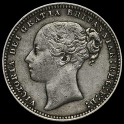 1877 Queen Victoria Young Head Silver Shilling Obverse