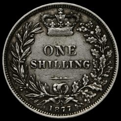 1877 Queen Victoria Young Head Silver Shilling Reverse