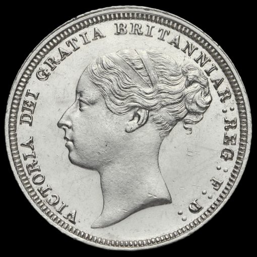 1881 Queen Victoria Young Head Silver Sixpence Obverse