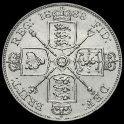 1888 Queen Victoria Jubilee Head Silver Double Florin Reverse