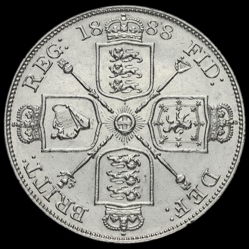 1888 Queen Victoria Jubilee Head Silver Double Florin Reverse