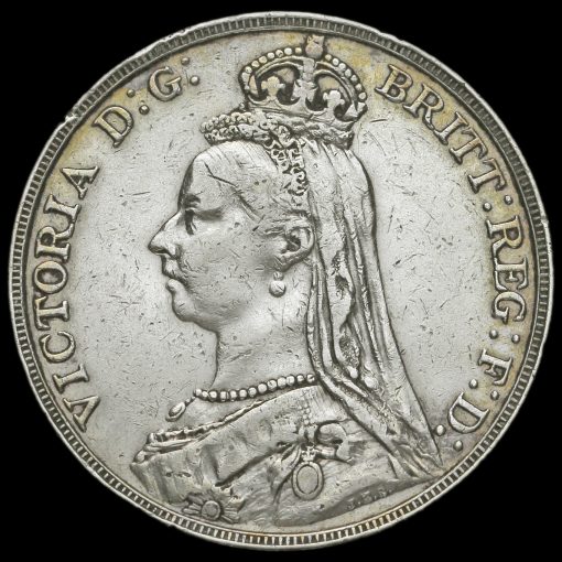 1888 Queen Victoria Jubilee Head Silver Crown Obverse