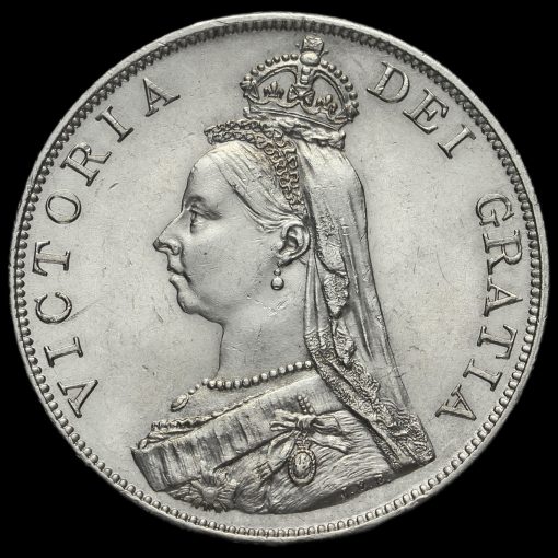 1890 Queen Victoria Jubilee Head Silver Double Florin Obverse
