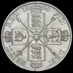 1890 Queen Victoria Jubilee Head Silver Double Florin Reverse
