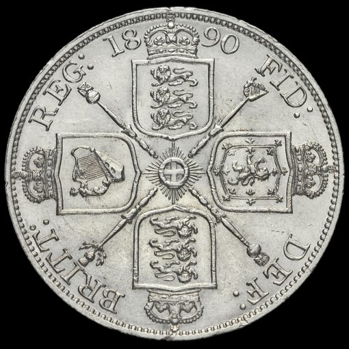 1890 Queen Victoria Jubilee Head Silver Double Florin Reverse
