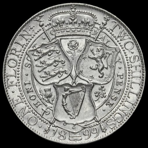 1899 Queen Victoria Veiled Head Silver Florin Reverse