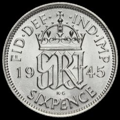 1945 George VI Silver Sixpence Reverse