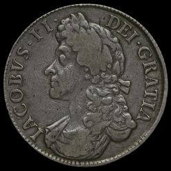 1687 James II Early Milled Silver Crown Obverse