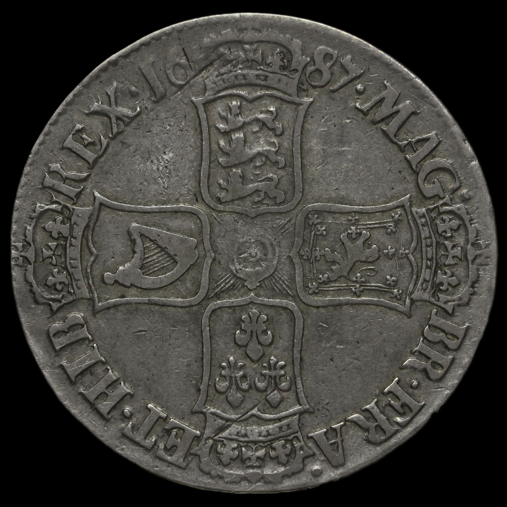 1687 James II Early Milled Silver Crown