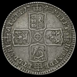1745 George II Early Milled Silver Lima Half Crown Reverse