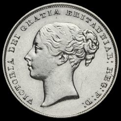 1853 Queen Victoria Young Head Silver Shilling Obverse
