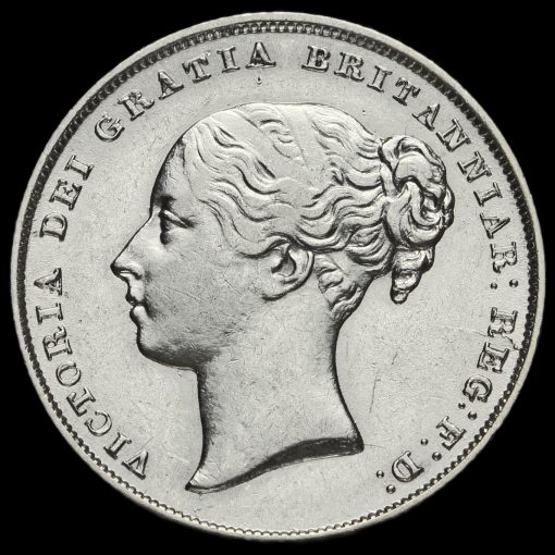 1853 Queen Victoria Young Head Silver Shilling Obverse