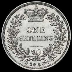 1856 Queen Victoria Young Head Silver Shilling Reverse