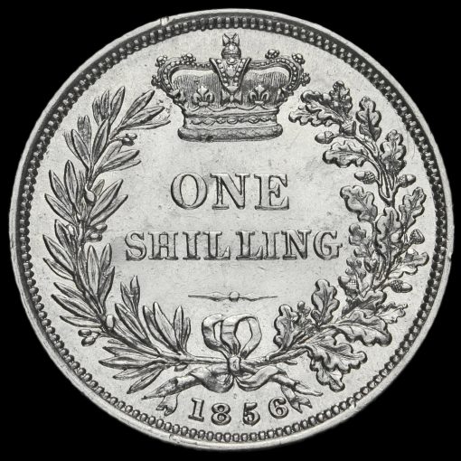 1856 Queen Victoria Young Head Silver Shilling Reverse