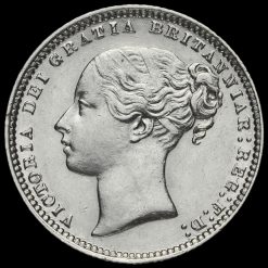 1874 Queen Victoria Young Head Silver Shilling Obverse