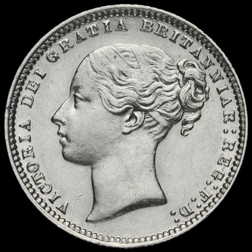 1874 Queen Victoria Young Head Silver Shilling Obverse